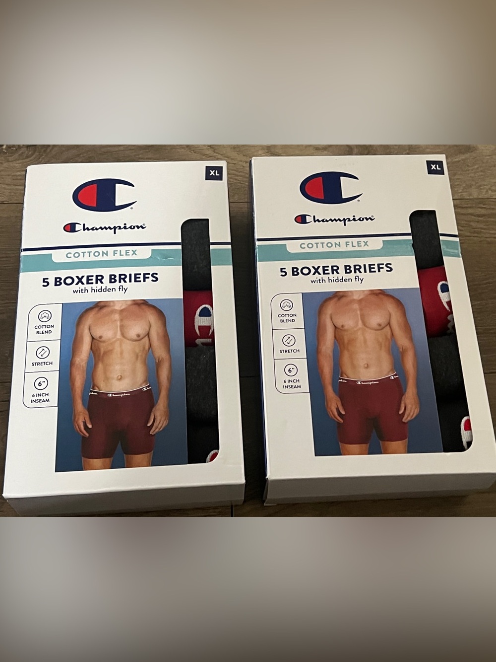 10 Pairs Champion Boxer Briefs Size XL New
